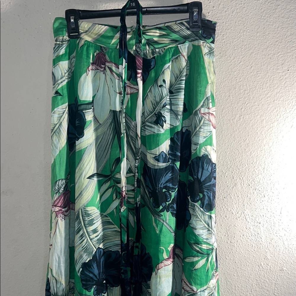 Ann Taylor Tropical Green Maxi Skirt